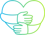 hugging a heart icon