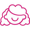 smiling person with curly hair
