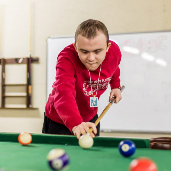 playing pool
